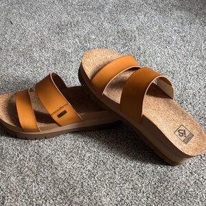 Brown Double Strap Sandals